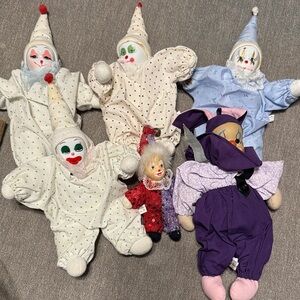 Lot of Porcelain Clown Dolls